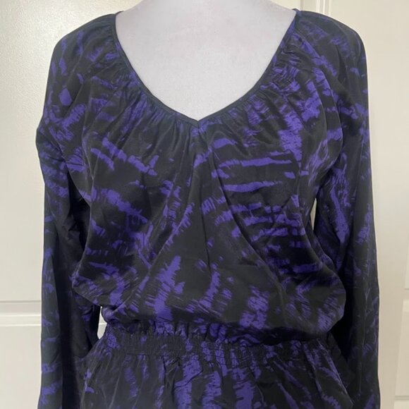 Michael Kors Purple Plum Peplum Long Sleeve Blouse Top Size Small - Picture 3 of 15